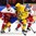 HELSINKI, FINLAND - DECEMBER 30: Sweden's Oskar Lindblom #23 battles for position with Denmark's Jeppe Holmberg #23 during preliminary round action at the 2016 IIHF World Junior Championship. (Photo by Matt Zambonin/HHOF-IIHF Images)


